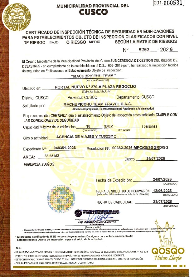 CERTIFICADO DEFENSA CIVIL